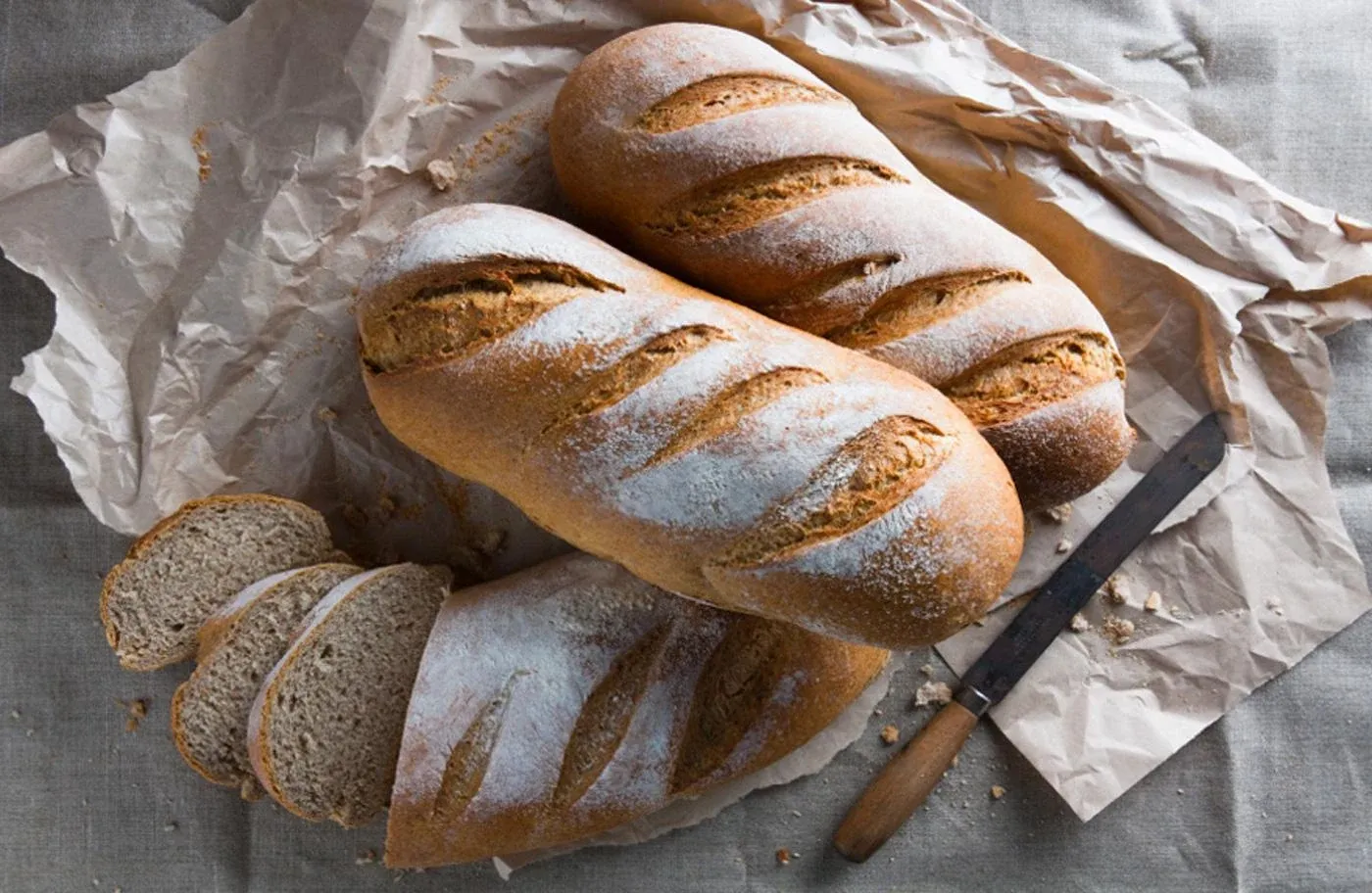 Three bread loafs baked by Riviera Bakery